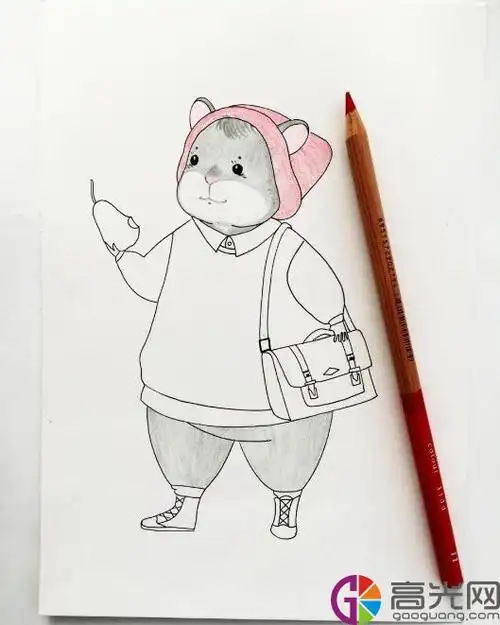 卡通彩铅简笔画手绘教程简单的儿童卡通人物彩铅