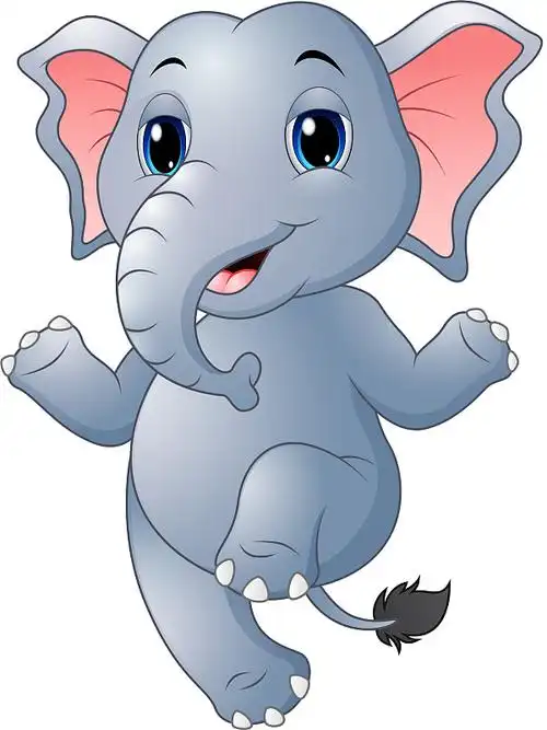 可爱的卡通大象摆姿势