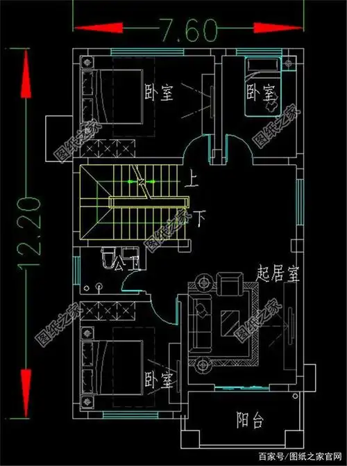 占地还不足百平的农村二间二层小户型别墅设计图,开间小,造价低