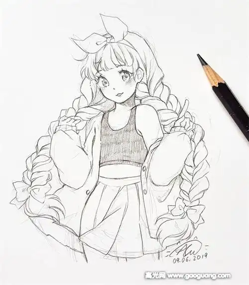 动漫人物插画手稿图片,好看的动漫人物插画图片