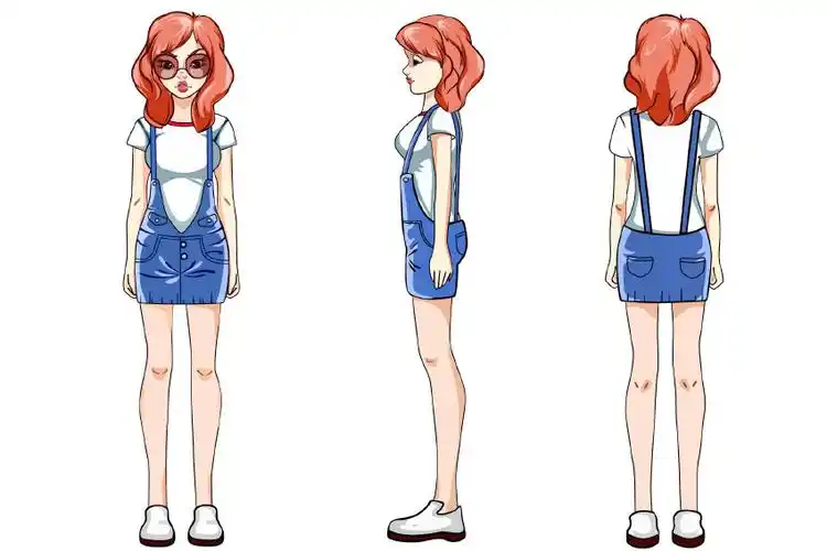 (正面侧面背面) - 2013"我喜欢的miss爱美丽"微博漫画人物形象设计