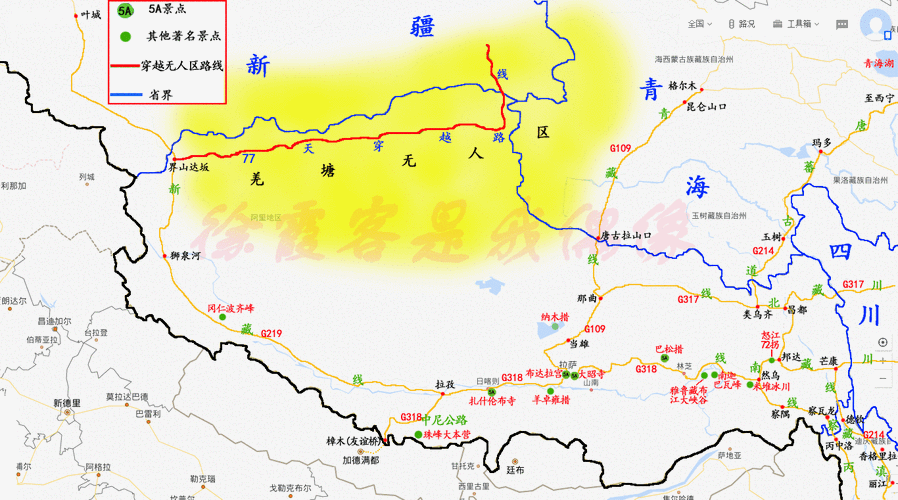 最详细西藏旅游地图进藏八线知名景点羌塘无人区逐一介绍