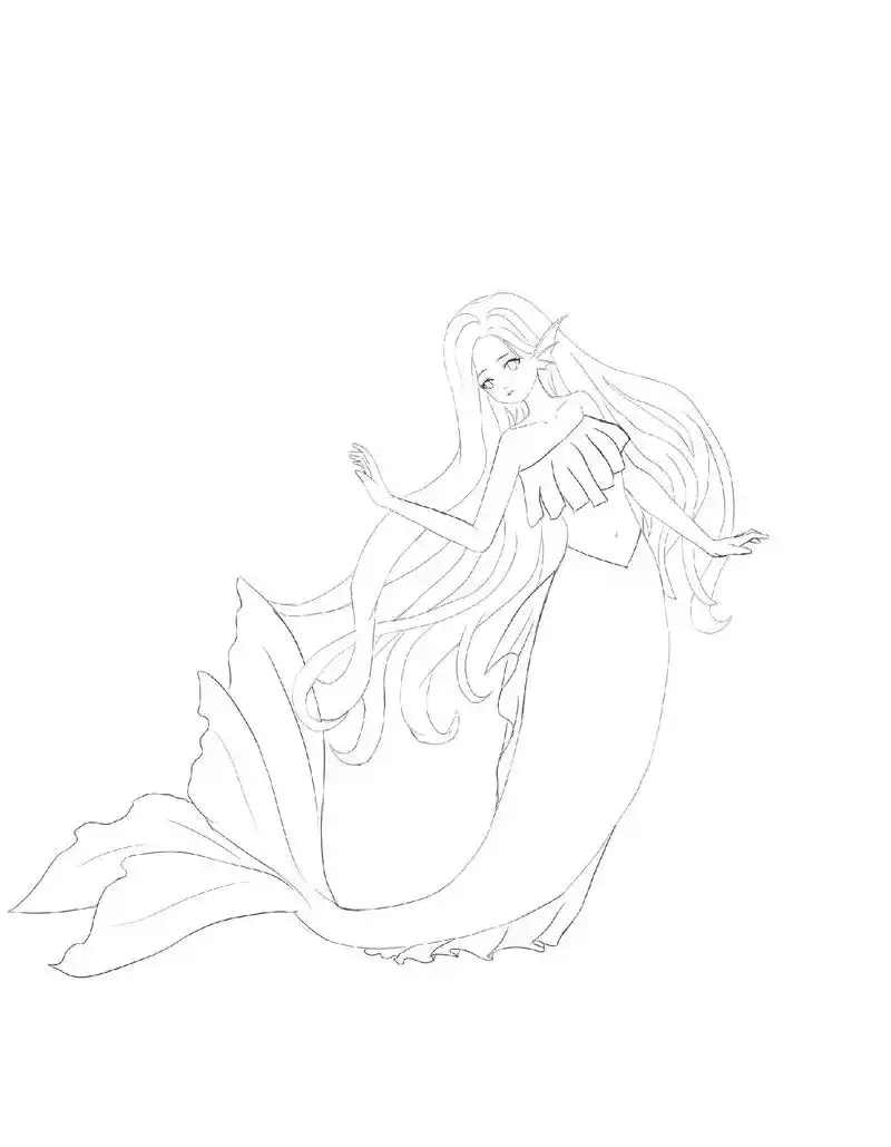 海的女儿.#板绘 #插画 #一起学画画 #画画练习打卡 - 抖音