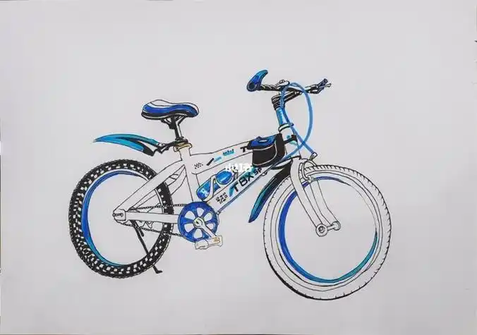 自行车速写 自行车速写图片