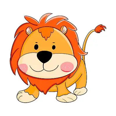 卡通可爱狮子动物插画手绘png元素卡通狮子元素