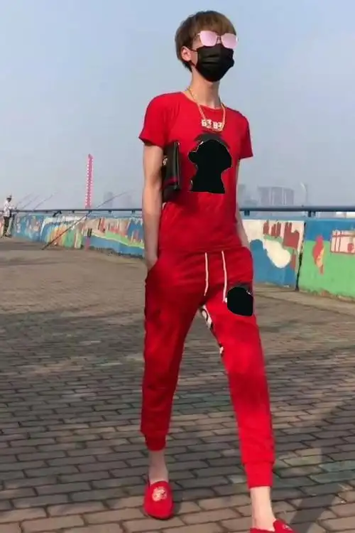 旺仔衣服短袖精神小伙小妹情侣装图案女卫衣旺旺牛奶套装男紧身衣白色