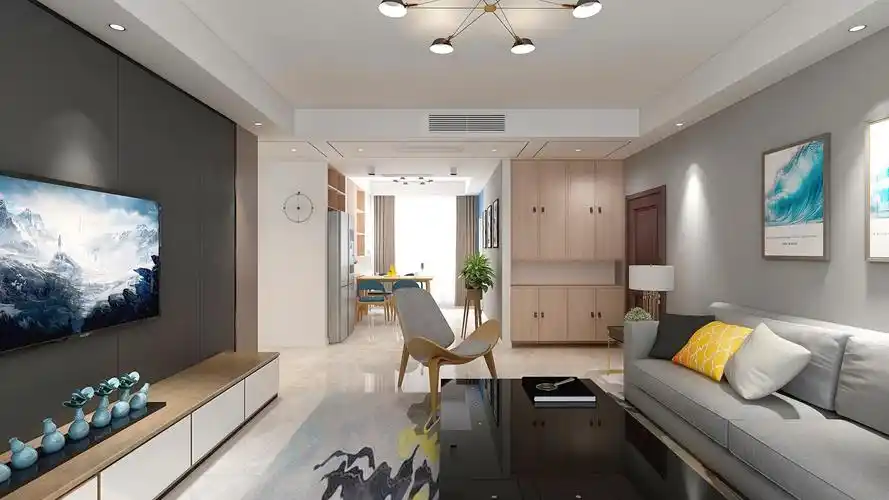 130平简约现代风客厅装修效果图