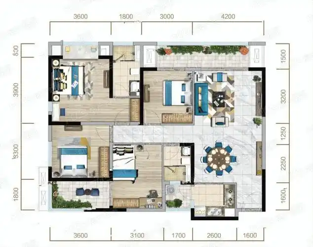 武隆碧桂园江山赋4室2厅2卫的户型