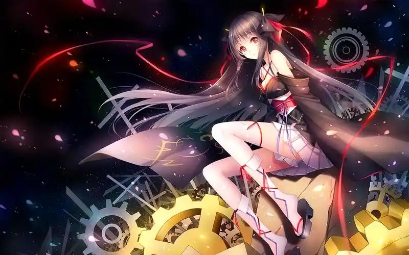 二次元性感小短裙美女桌面壁纸