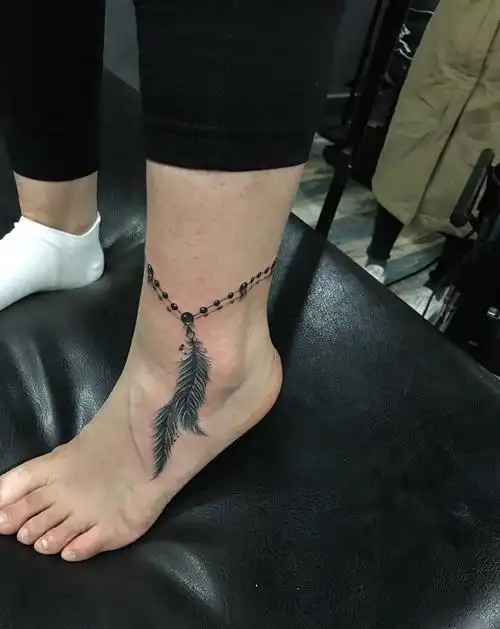 脚链纹身图片