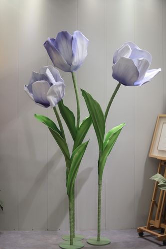 大型户外防水仿真花蓝紫色郁金香美陈布置装饰纸艺店铺橱窗dp手工