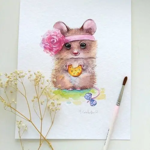 一组萌萌的水彩小动物 | genechka_djogan