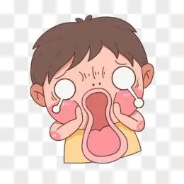 卡通可爱男孩吓到吓死吓哭震惊表情素材