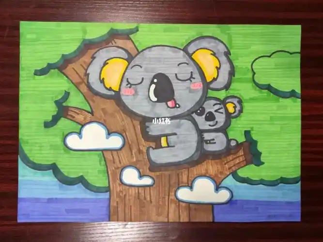 马克笔少儿美术课件儿童画树袋熊考拉