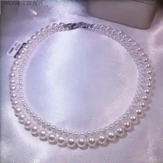 无核双层珍珠项链一款多戴同款chocker法式毛衣链 图片款【图片 价格