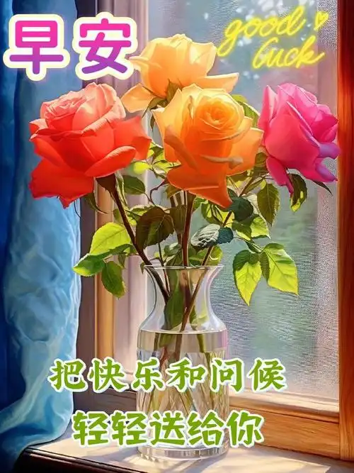 早安漂亮图片问候祝福语,身体如牛,健健康康;|快乐|甜蜜|幸福|早上好