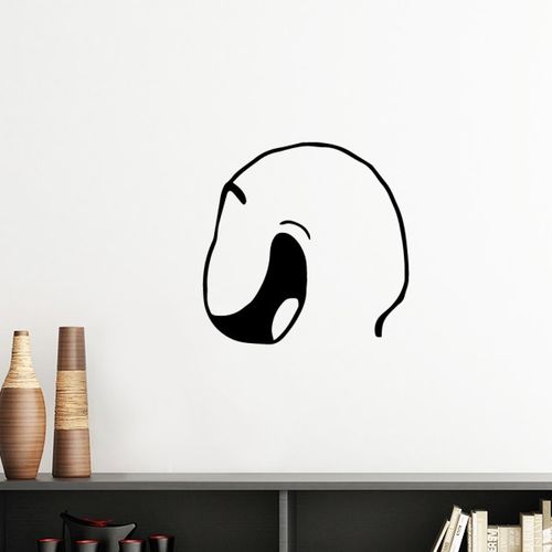 无奈的噘嘴黑色聊天表情墙贴壁纸房间贴花