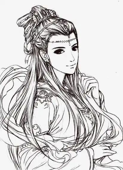 线稿简笔画女生古风古风简笔画侧脸动漫简笔画手绘侧脸简笔画女头女生