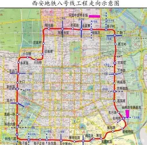 西安在建地铁8号线,全长达50公里,沿途设置37座车站