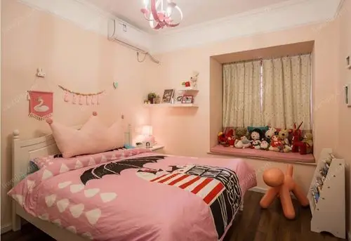 粉色浪漫女孩房卧室装修效果图