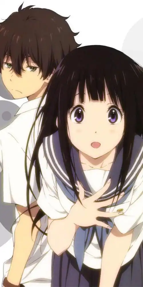 《冰菓》千反田爱瑠和折木奉太郎,动漫全面屏cp壁纸分享