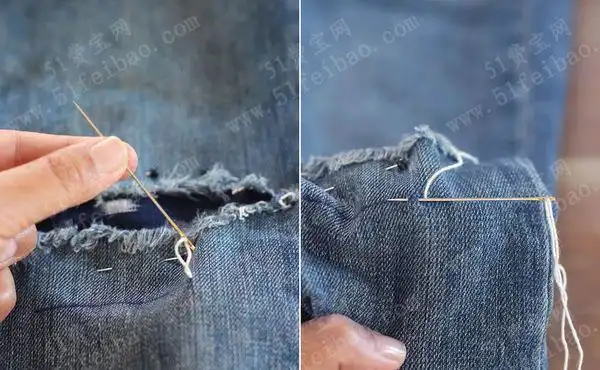 一步步教你如何完美修补破洞牛仔裤