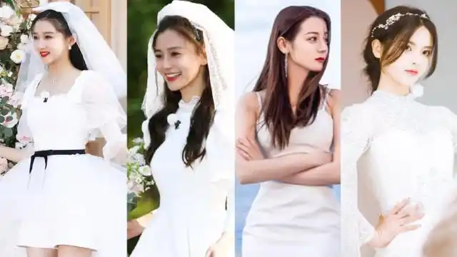 女星婚纱群像,关晓彤70杨颖70火箭少女70迪丽热巴,一个比一个美