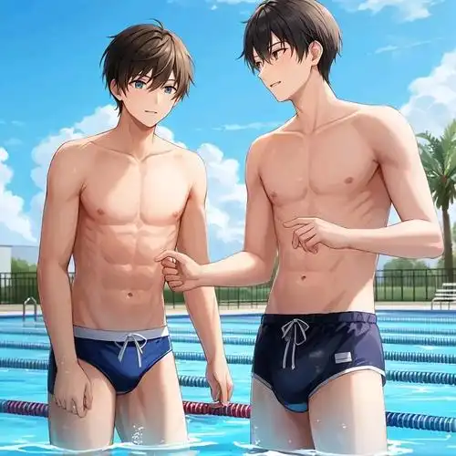腹肌泳裤兄弟