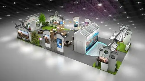 福建旅游展位设计3d效果图,当地文化展示设计