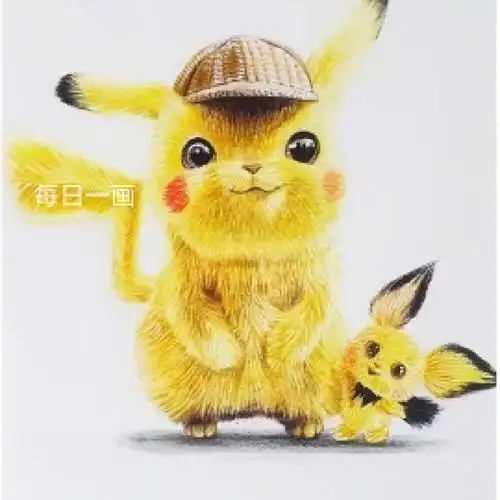 彩铅手绘皮卡丘