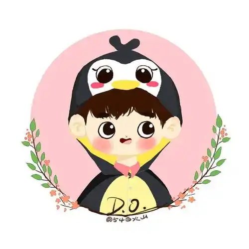 q版exo0408四周年贺图fanart萌d.o.都暻秀exo动物城手绘插画头像by.
