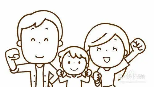 幸福三口之家简笔画关键词  卡通简笔画太阳小孩矢量图幼儿画幸福一