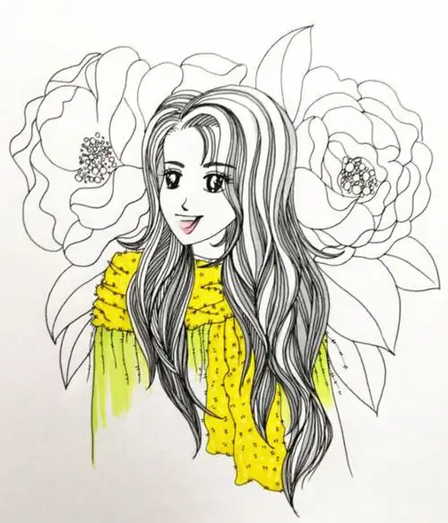 零基础学简笔画 | 少女的头发这样画!