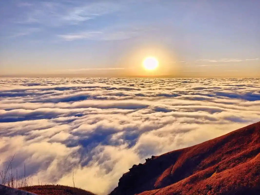 初雪后的武功山,云海日出美得令人心醉.光有影,云无隙. 逐晖 - 抖音