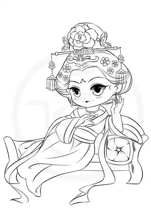 古代人物简笔画图,古代人物简笔画女子背影,古代人物简笔画背影,古代