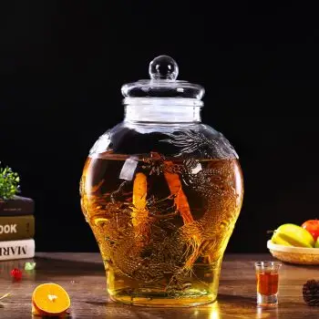泡酒玻璃瓶带龙头家用10斤20斤30斤密封罐泡药酒瓶酒坛 15斤裸瓶