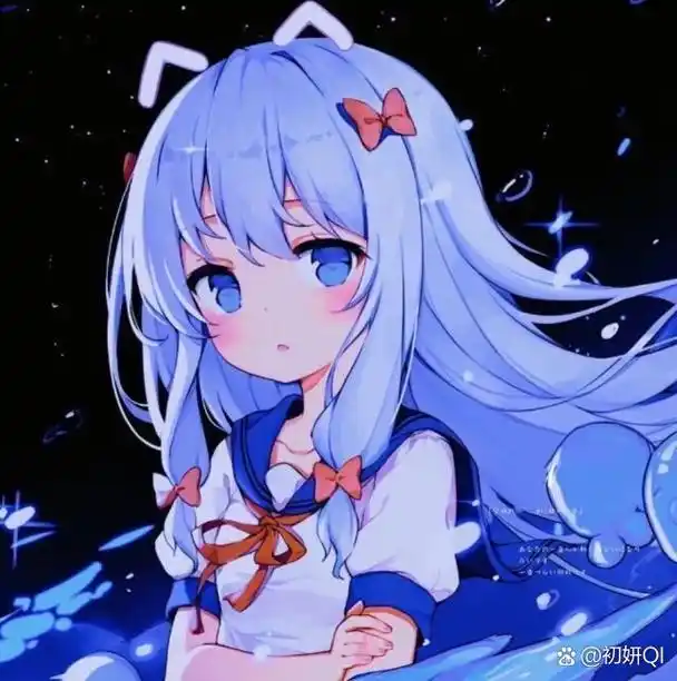 蓝色系女生头像