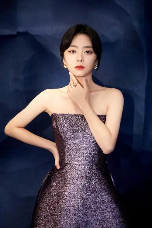 谭松韵星空紫长裙出席盛典 获最受关注女演员