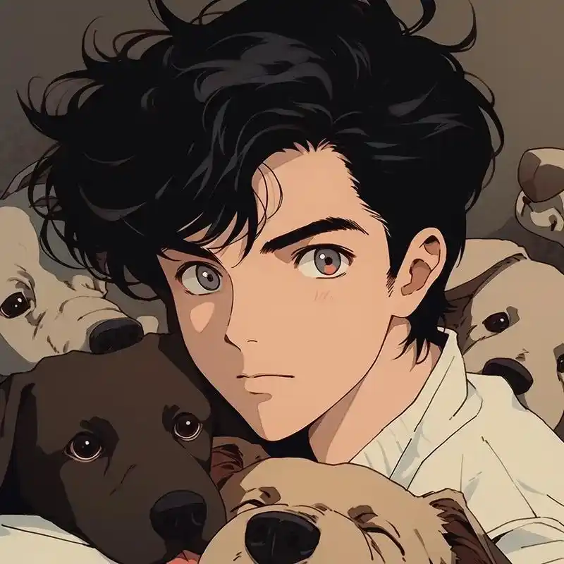 狗狗系列|新风格旧日漫.#男生头像 #旧漫头像 #精致男头  - 抖音