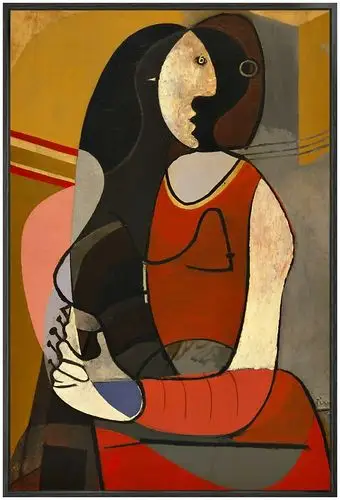 上品印画 简约毕加索坐着的人抽象画