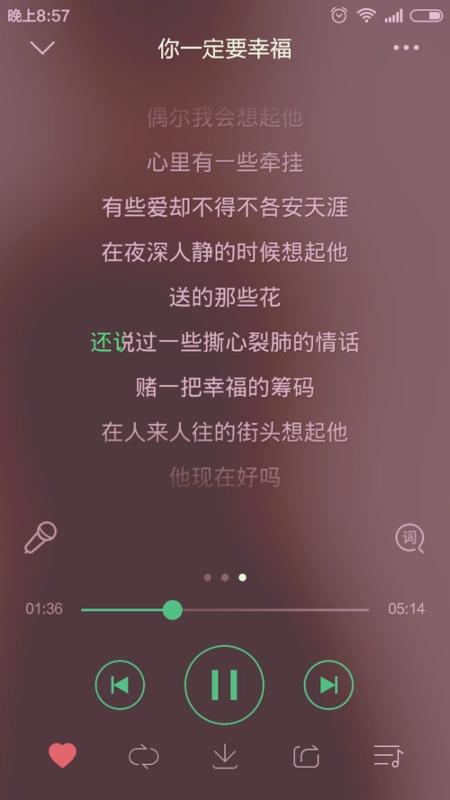 正在听的歌#何洁 你一定要幸福