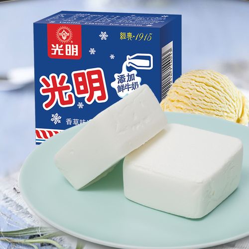 光明白雪中砖冰淇淋经典鲜奶冰砖冷饮雪糕网红冰糕香草味115克新