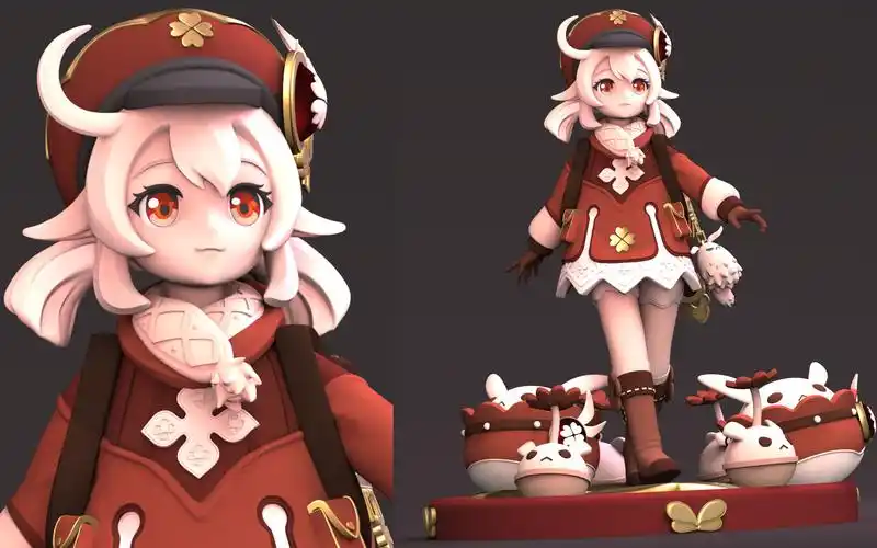 zbrush雕刻:原神游戏超萌可莉3d游戏角色雕刻手办建模教程_哔哩哔哩_b