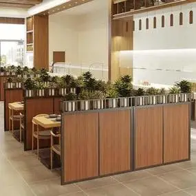 餐厅火锅店卡座隔断墙挡板饭店桌子挡板围栏隔板矮屏风隔断栏假墙