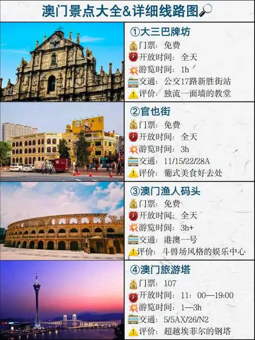 澳门旅游攻略第166篇线路景点大全