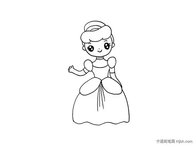 美丽的灰姑娘简笔画画法详解