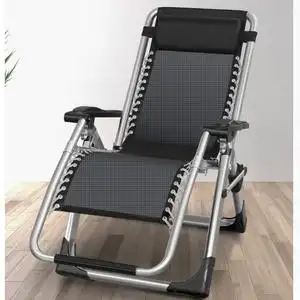 靠背休闲椅躺椅午休绒布黑色风格乡村便携式软椅可折叠沙发床小.