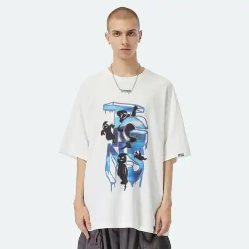 808online潮牌幽灵logo印花短袖恤男夏季街头潮流t恤
