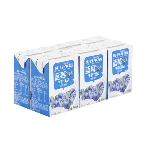牛奶风行蓝莓早餐饮品200ml6盒营养健康新鲜含乳饮料含乳饮料