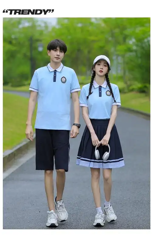 2599#实拍情侣装校服套装学生夏季纯棉短袖毕业照班服中学生 - 17网